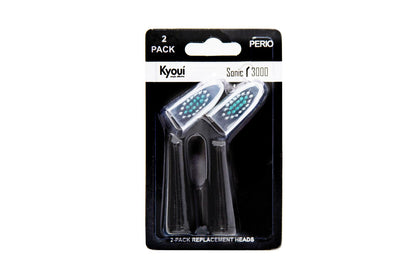 Subscription Kyoui Replacement Toothbrush Heads Perio - NIGHT TIME (GUMS MASSAGE) - Black (Pack of 2) - Kyoui