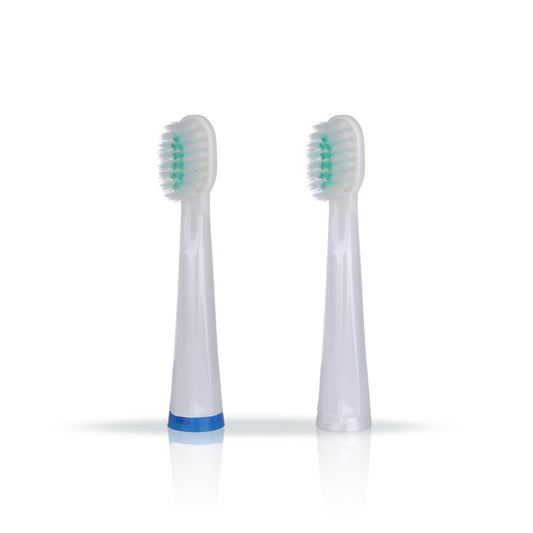 Kyoui Replacement Toothbrush Heads Straight for Kyoui Sonic 3000 Toothbrush System - White (Pack of 2) - Kyoui